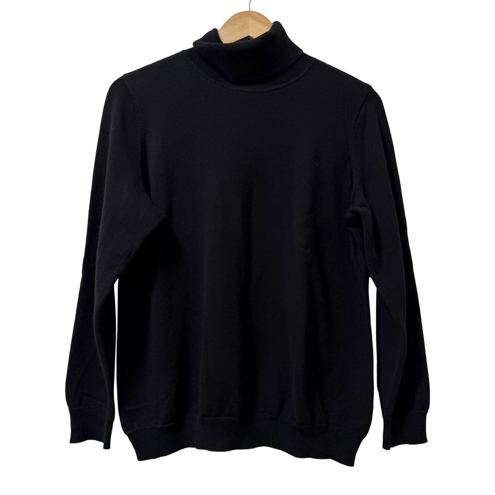 Lauren Ralph Lauren Womens Ribbed Turtleneck Sweater Size 1X Black Preppy Casual